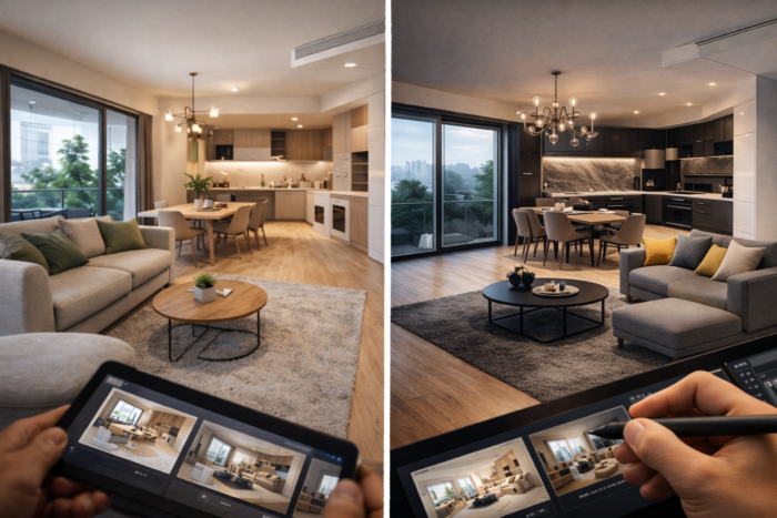 Diễn hoạ 3D trong thiết kế nội thất & nhà mẫu